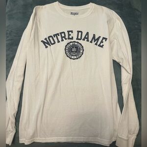 Unisex Champion Notre Dame White Long Sleeve Tee